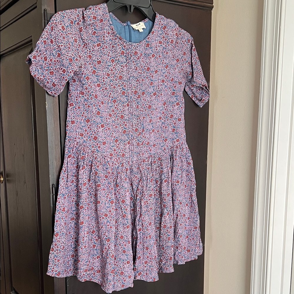 Cyrillus Kids Dress in Red and Blue Floral